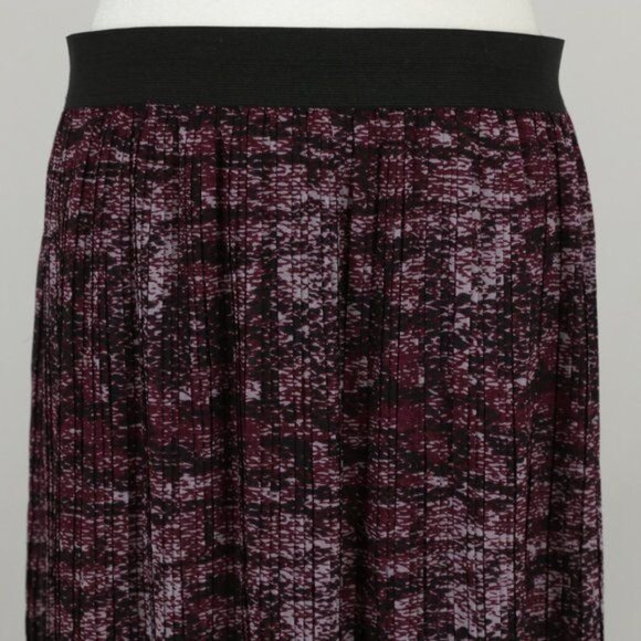 Torrid Women's Size 3X Purple & Black Chiffon Pleated Pull On Midi Skirt - Picture 3 of 9